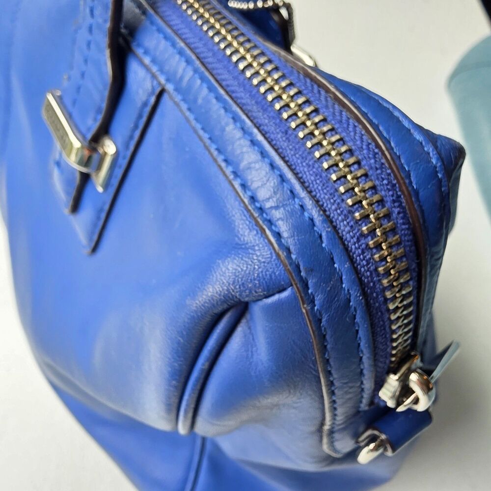 Coach Satchel Top Handle Shoulder Bag Leather Purple Blue Xtra Strap F25296 EUC - Picture 5 of 16